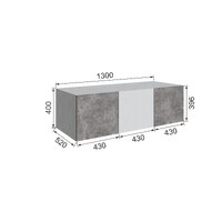 Антресоль Мадрид 1.3 400 без зеркала белый / Ателье светлый