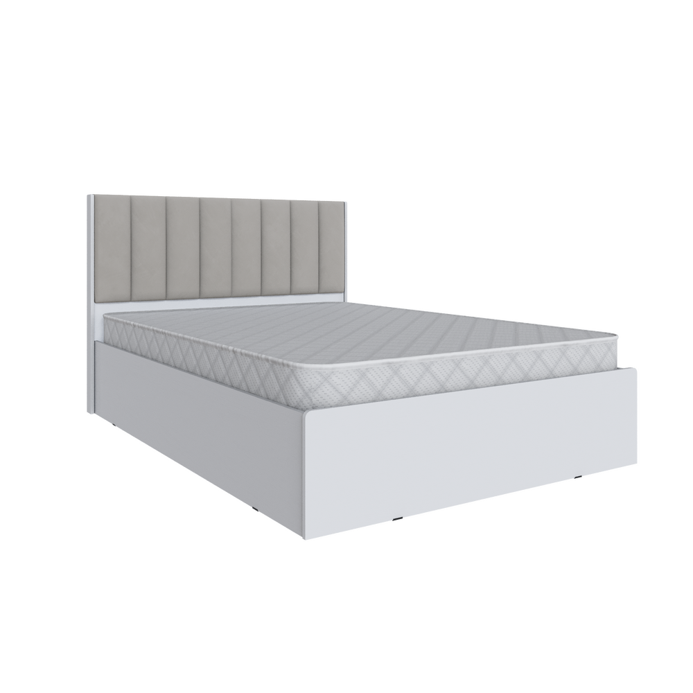Мадрид Кровать 1.4 МД-2 с настил ДСП изголовье Волна белый
