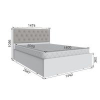 Мадрид Кровать 1.6 МД-2 с настил ЛДСП Ромб белая